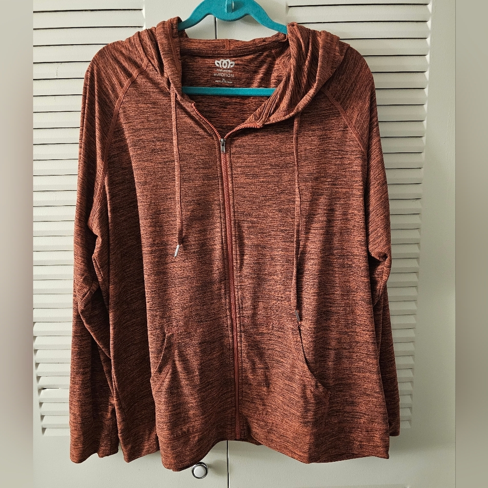 Maurices In Motion - Heathered Rust Zip-Up Hoodie - Size XL